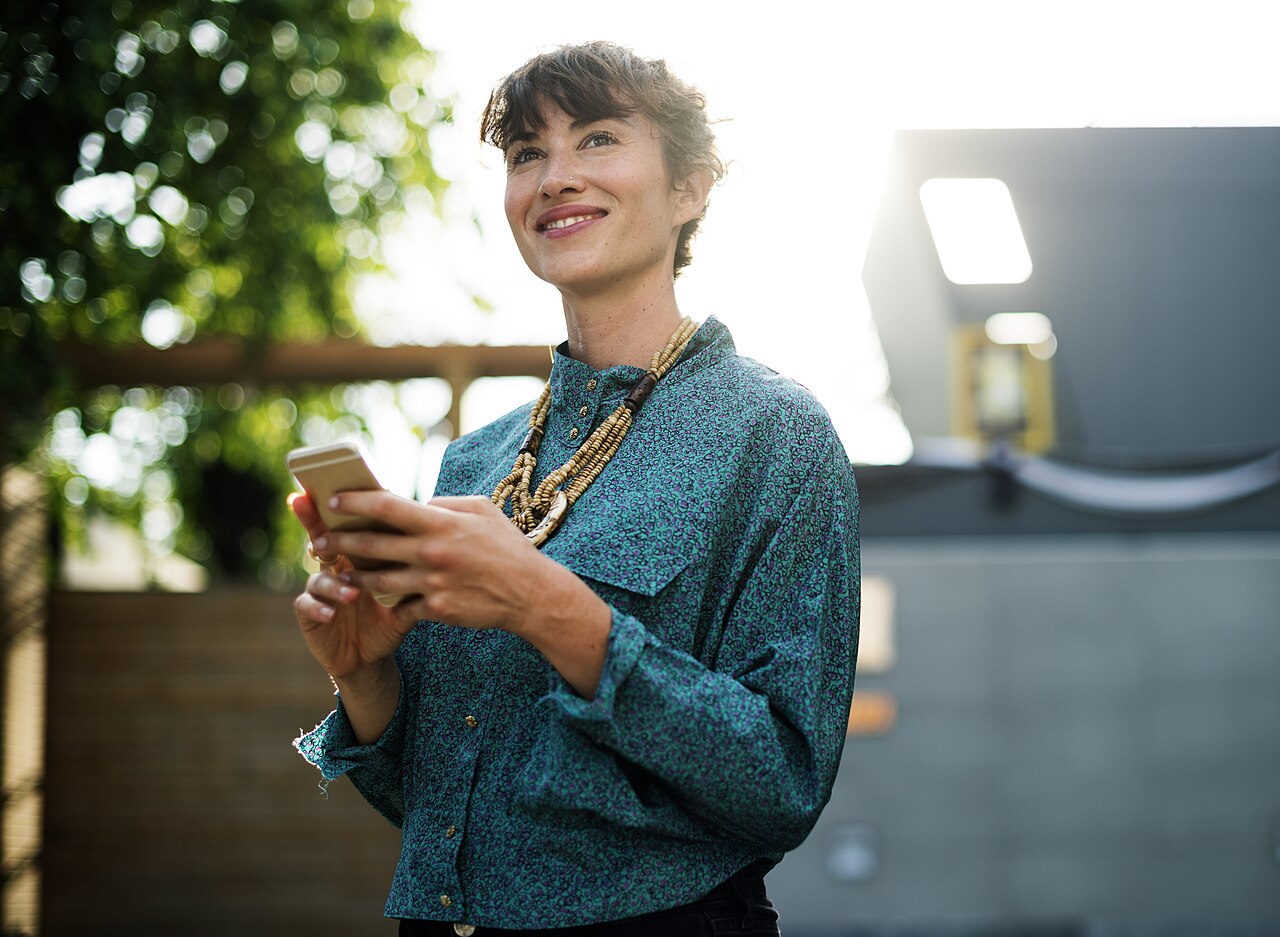 A person holding a smartphone
